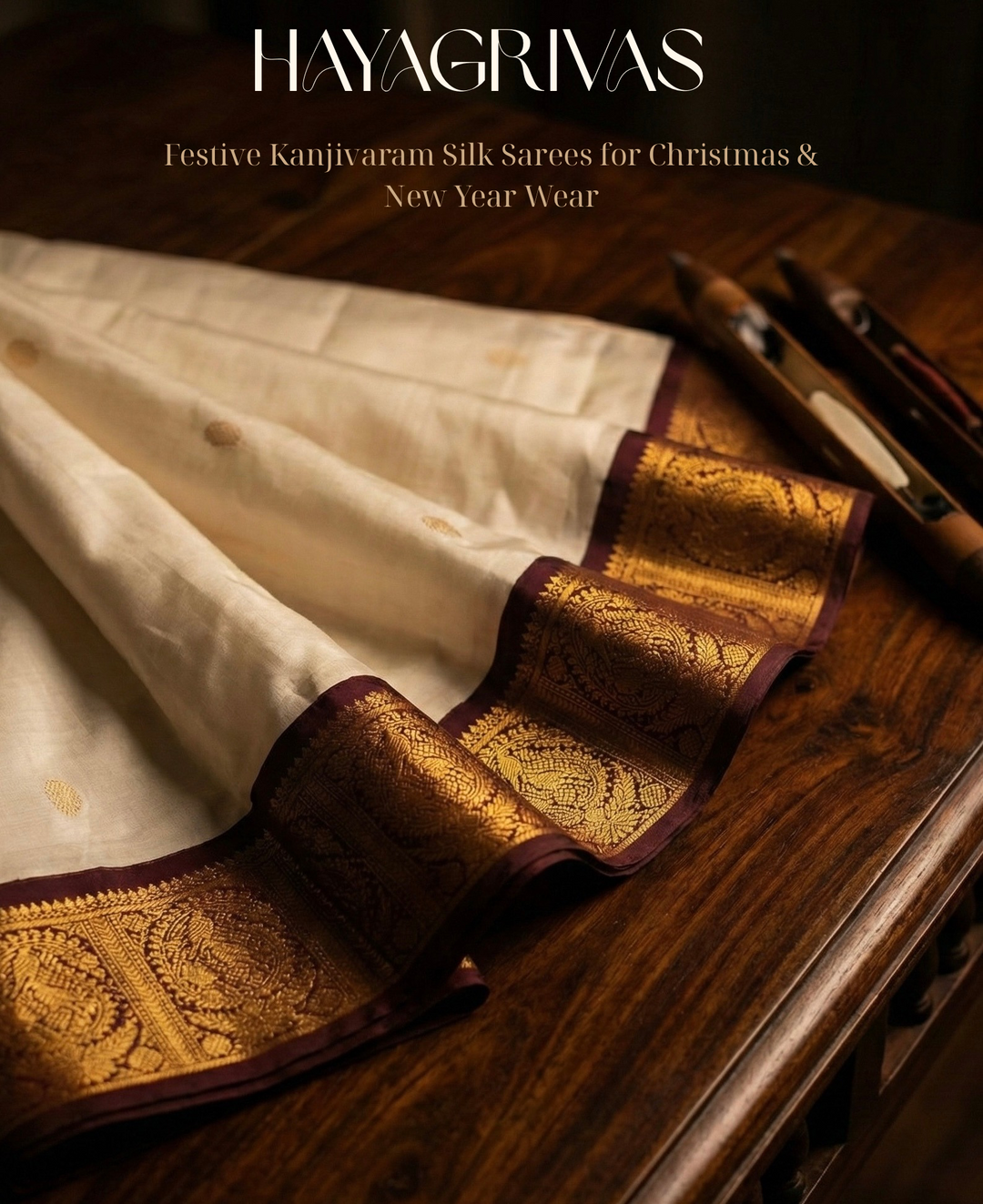 Holiday Silk Glow: Radiant Kanjivarams for Church Services, Family Dinners & New Year Pattu Vibes