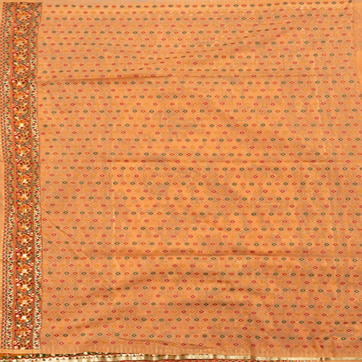 Hayagrivas Peach Orange Semi Banarasi Saree KBD2093C2-4