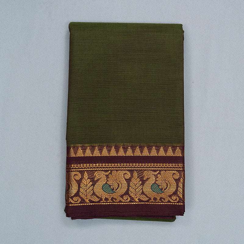 Hayagrivas Mehandi Green Handloom Chettinad Cotton Saree SSCBF134H1-1