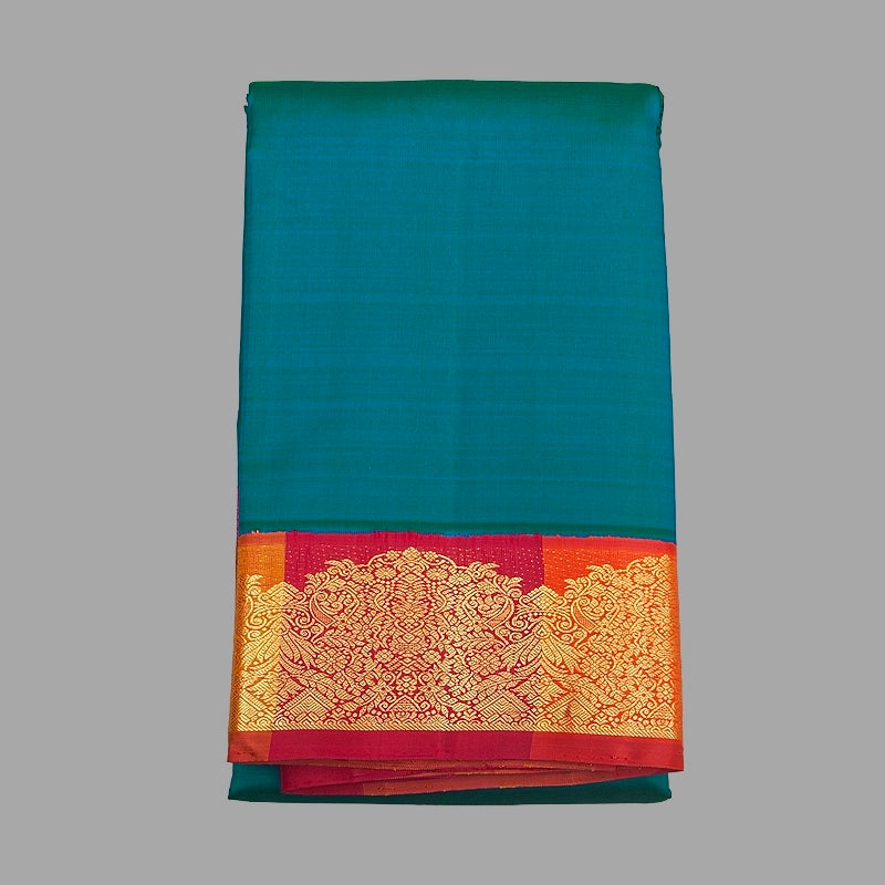Hayagrivas Handloom Mayilkazhuthu Kanjivaram Silk Saree with Multicolour Border KBF332E7-1