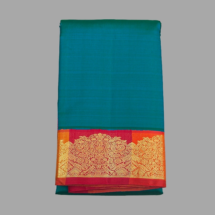 Hayagrivas Handloom Mayilkazhuthu Kanjivaram Silk Saree with Multicolour Border KBF332E7-1