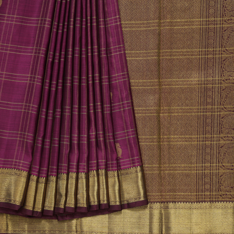 Hayagrivas Handloom Violet Kanjivaram Silk Saree BE597-SBS  KBEL597C1-1