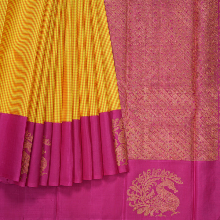 Hayagrivas Handloom Yellow & Orange (Zasa Zasa Kattam) Kanjivaram Silk Saree KBE1910L1-2