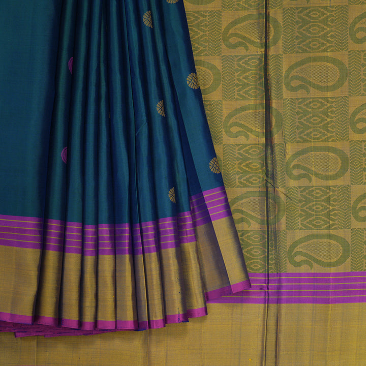 Hayagrivas Handloom Thread Work Silk Saree in Mayilkazhuthu colour KBE1310J1-2