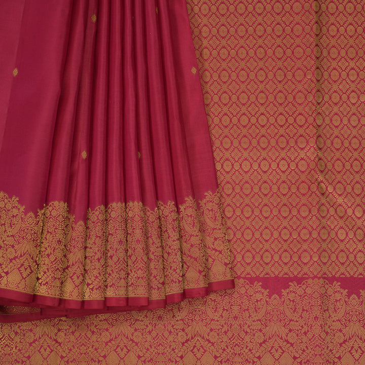 Hayagrivas Handloom Pink Kanjivaram Silk Saree KBF276E4-1