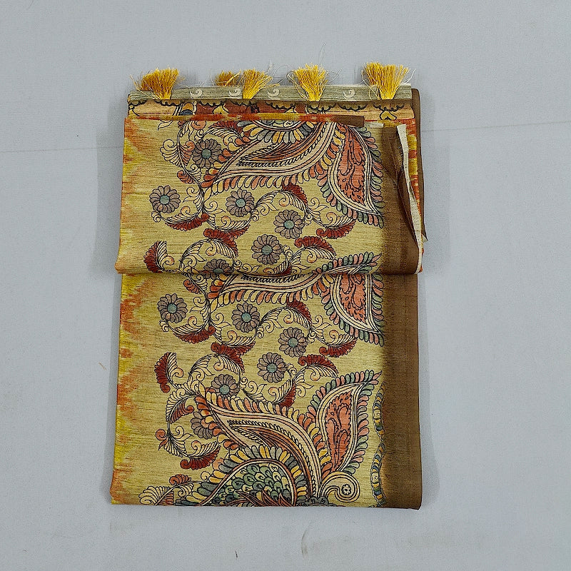 Hayagrivas Mustard-Yellow Fancy Cotton Saree KBE1876L1-28