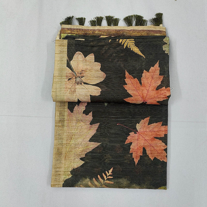 Hayagrivas Black Fancy Cotton Saree KBE1876L1-35