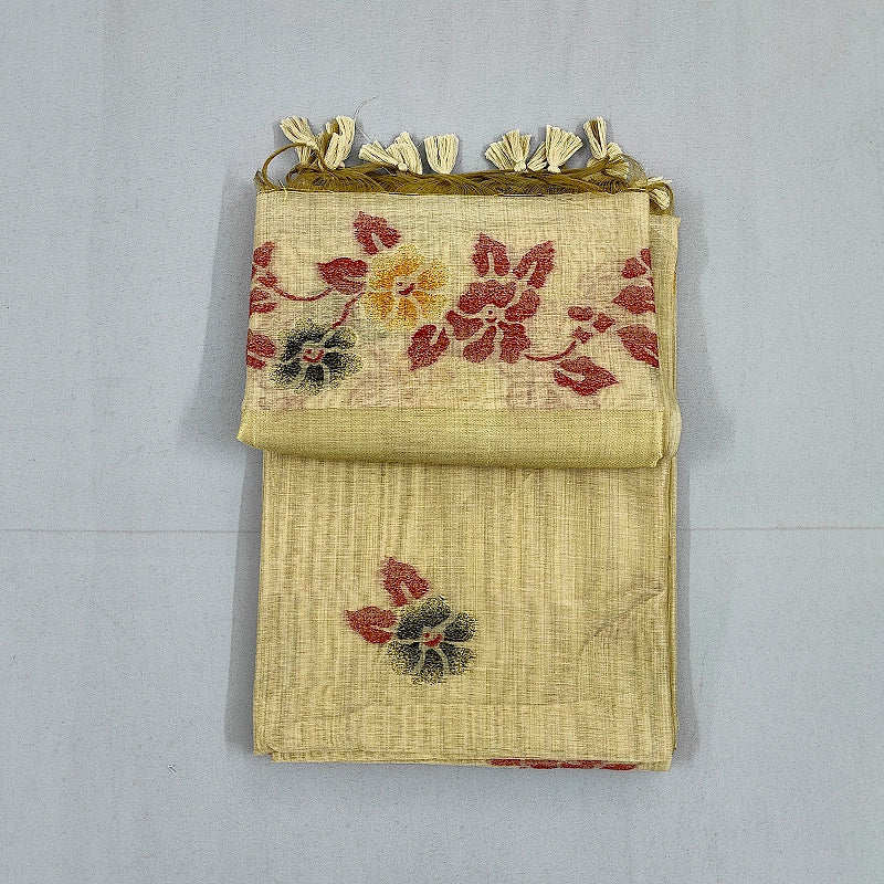 Hayagrivas Beige Fancy Cotton Saree KBE1877L2-4