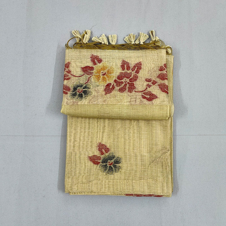 Hayagrivas Beige Fancy Cotton Saree KBE1877L2-4