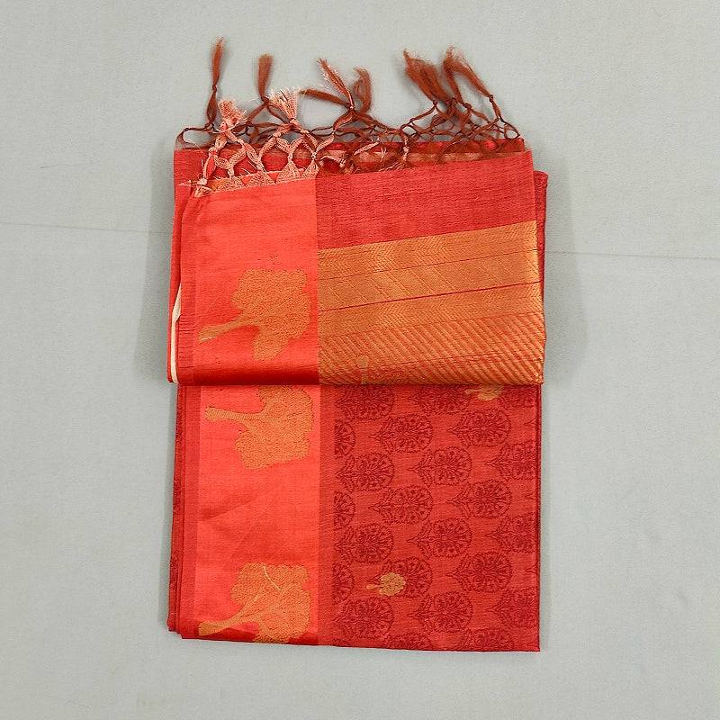 Hayagrivas Crimson-Red Fancy Cotton Saree KBE1877L4-2
