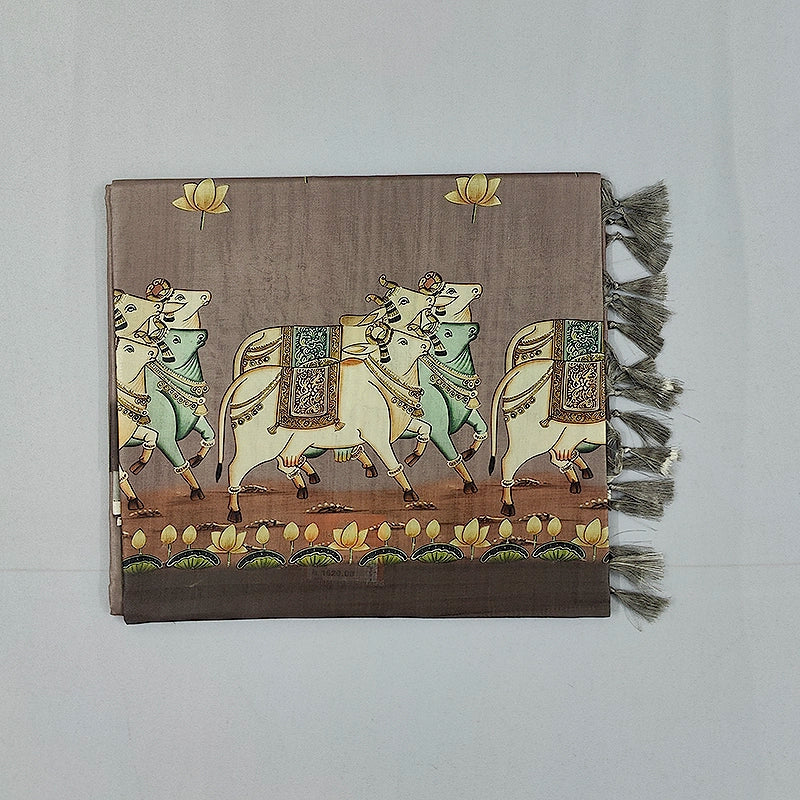Hayagrivas Taupe-Brown Fancy Cotton Saree KBE1877L6-4