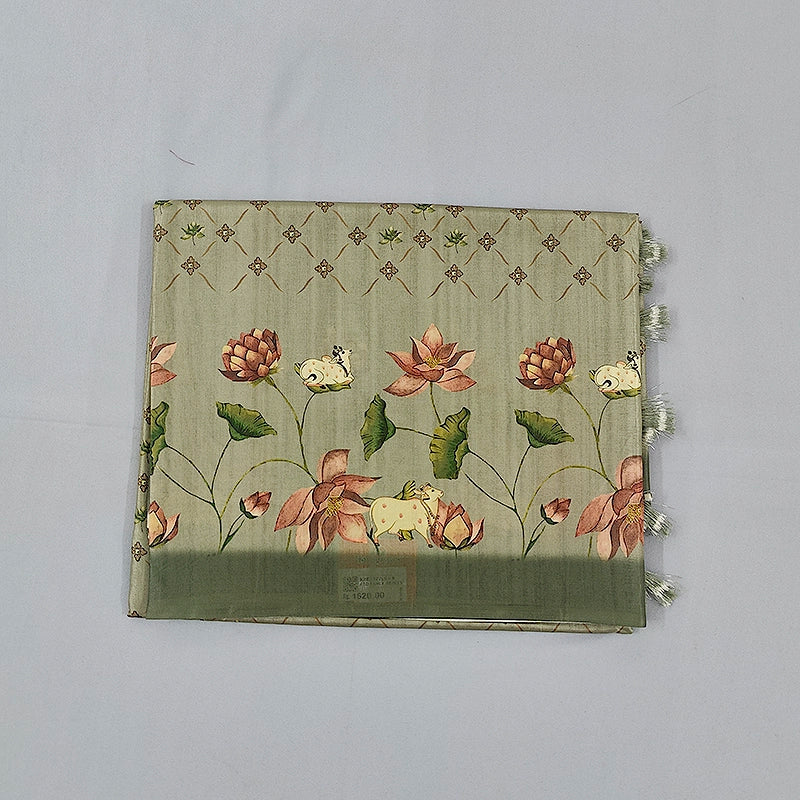 Hayagrivas Sage Green Fancy Cotton Saree KBE1877L6-8