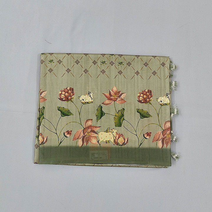 Hayagrivas Sage Green Fancy Cotton Saree KBE1877L6-8