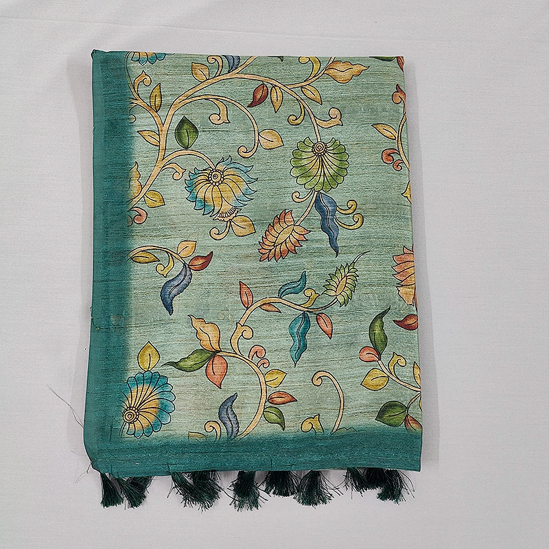 Hayagrivas Teal Fancy Cotton Saree KBE1877L7-2