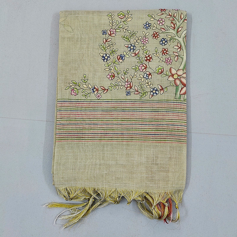 Hayagrivas Light Beige Fancy Cotton Saree KBE1877L8-3