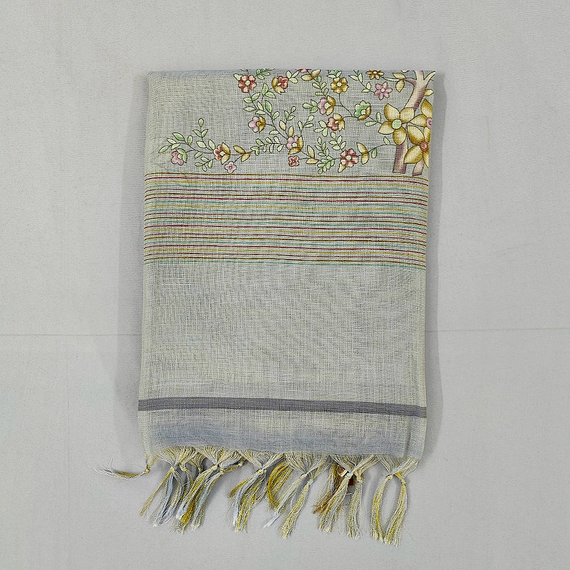 Hayagrivas Grey Fancy Cotton Saree KBE1877L8-6