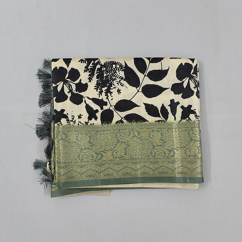 Hayagrivas Cream-White Fancy Cotton Saree KBE1878L1-5