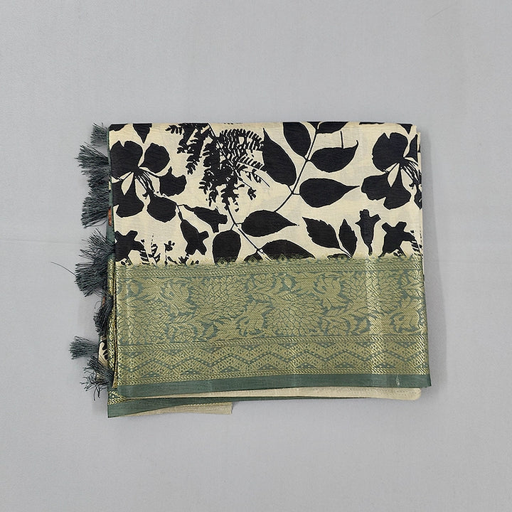 Hayagrivas Cream-White Fancy Cotton Saree KBE1878L1-5