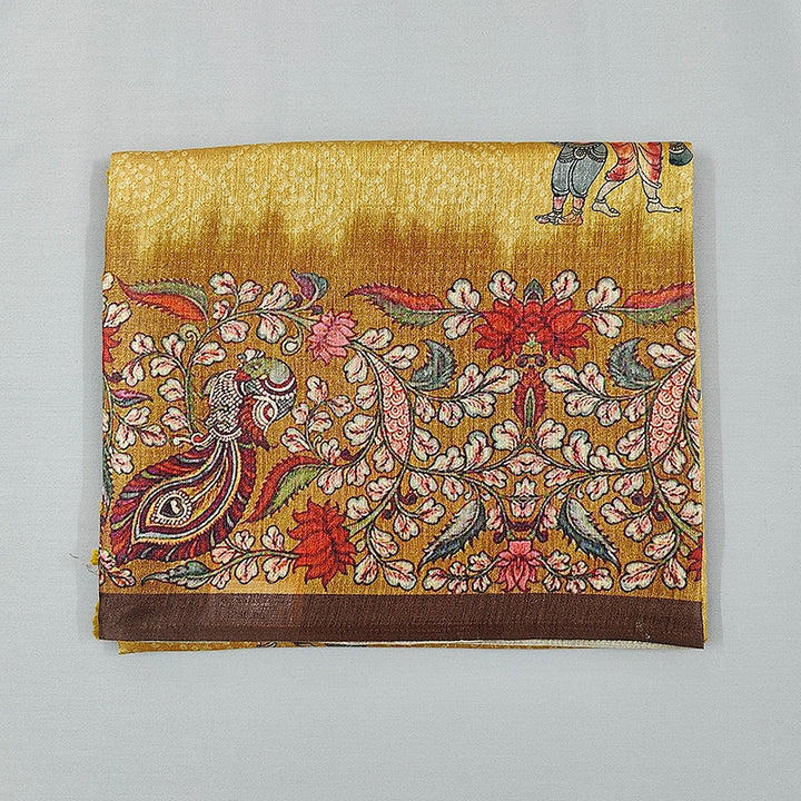 Hayagrivas Mustard-Gold Fancy Cotton Saree KBE1878L2-6