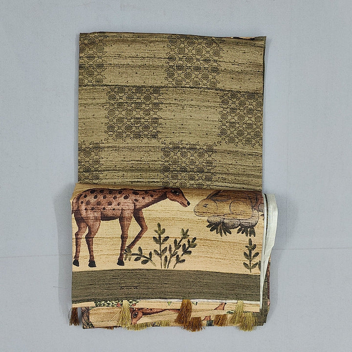Hayagrivas Olive-Khaki Fancy Cotton Saree KBE1909L2-16