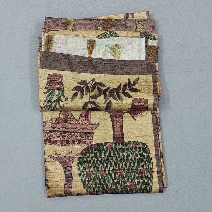 Hayagrivas Beige Fancy Cotton Saree KBE1909L2-7