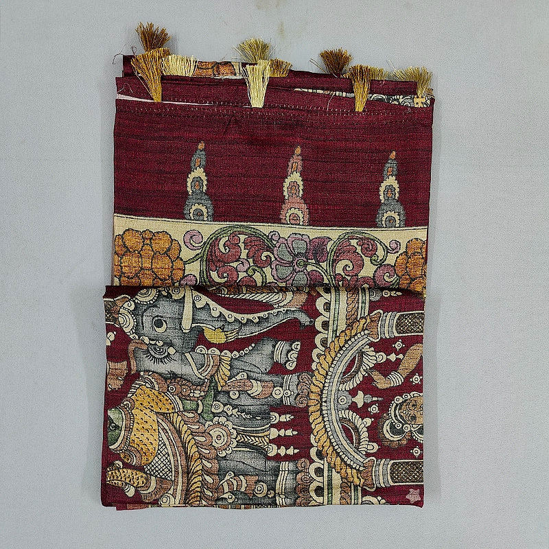 Hayagrivas Deep Wine-Maroon Fancy Cotton Saree KBE1917L1-24