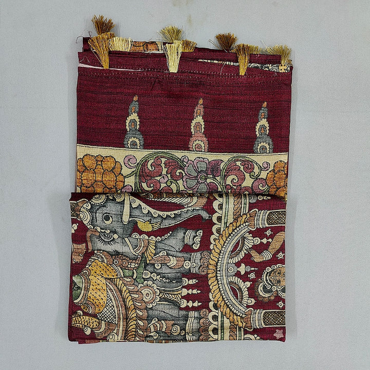 Hayagrivas Deep Wine-Maroon Fancy Cotton Saree KBE1917L1-24