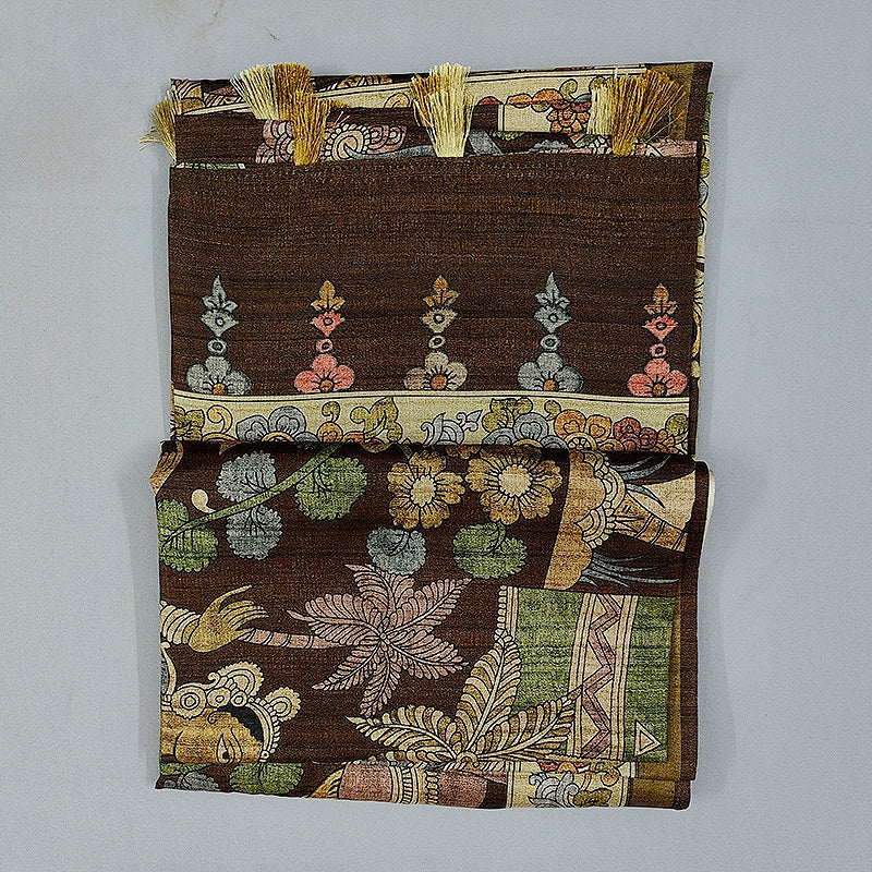 Hayagrivas Deep Brown Fancy Cotton Saree KBE1917L1-41