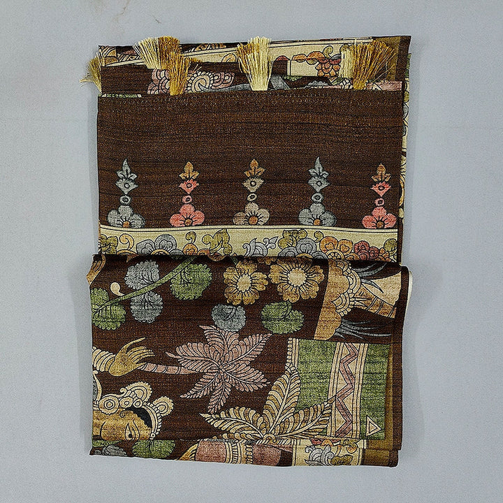 Hayagrivas Deep Brown Fancy Cotton Saree KBE1917L1-41