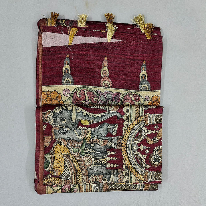 Hayagrivas Maroon Fancy Cotton Saree KBE1917L1-61