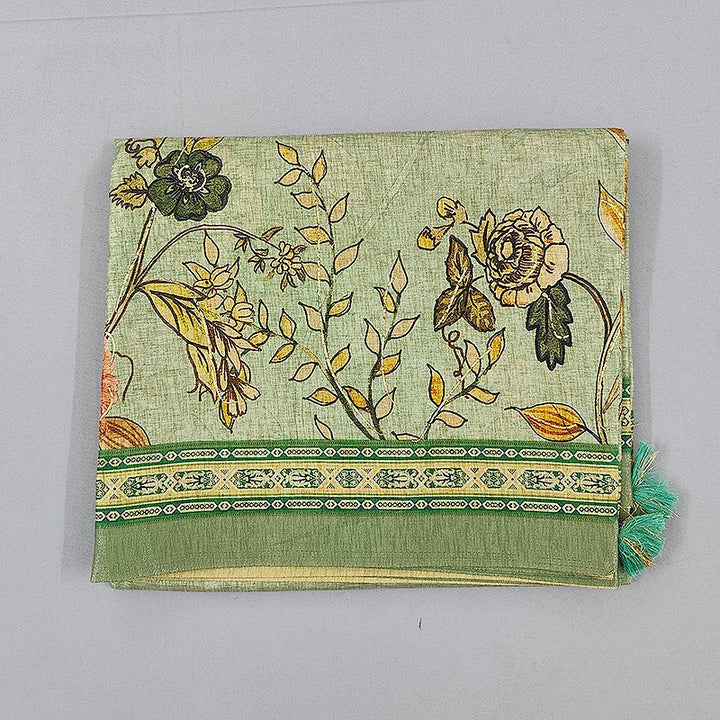 Hayagrivas Light Mint Green Fancy Cotton Saree KBE1918L1-32