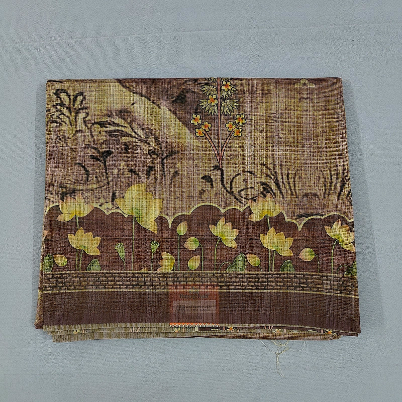 Hayagrivas Beige-Brown Fancy Cotton Saree KBE1918L2-26