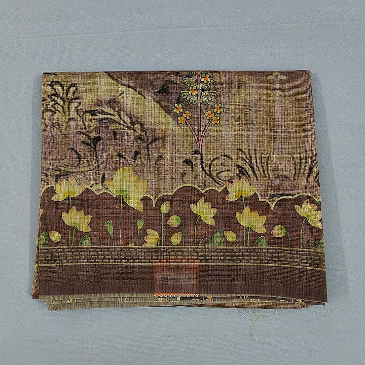 Hayagrivas Beige-Brown Fancy Cotton Saree KBE1918L2-26
