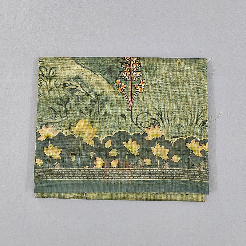 Hayagrivas Sage-Blue Fancy Cotton Saree KBE1918L2-36