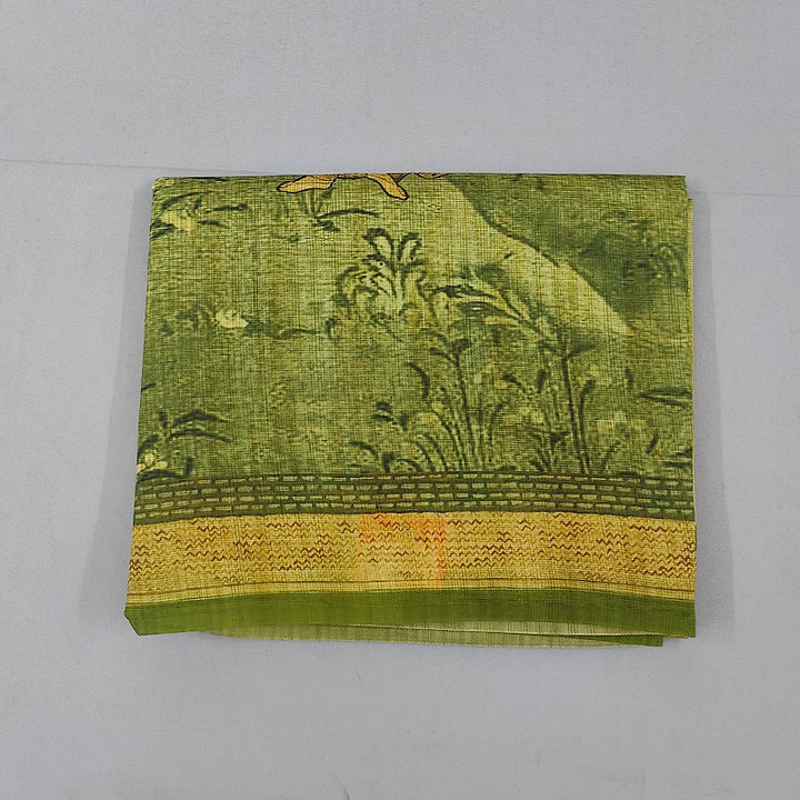 Hayagrivas Olive Green Fancy Cotton Saree KBE1918L2-7