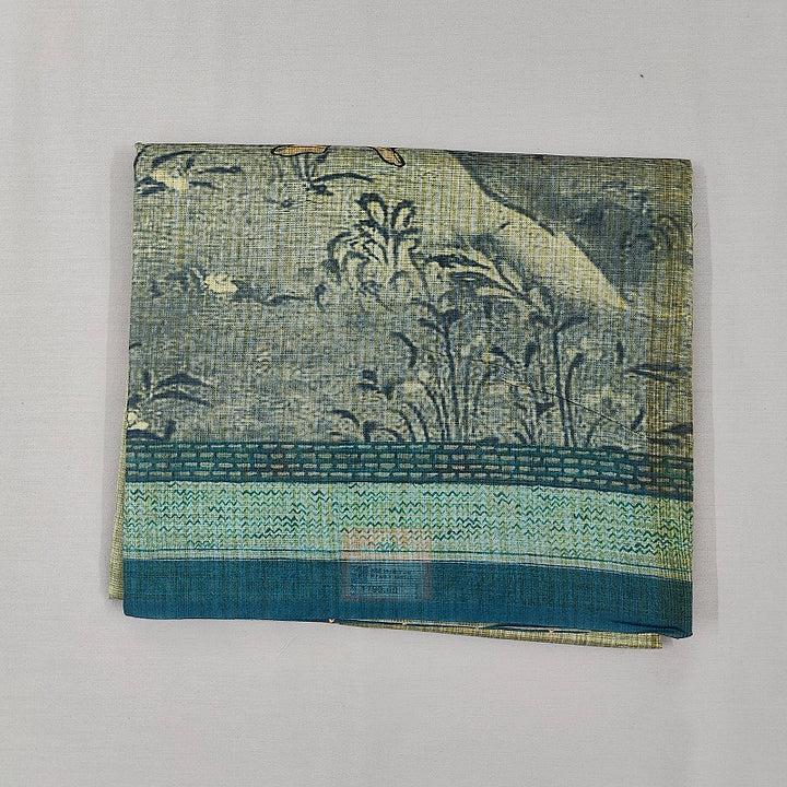 Hayagrivas Muted Sage-Green Fancy Cotton Saree KBE1918L2-9
