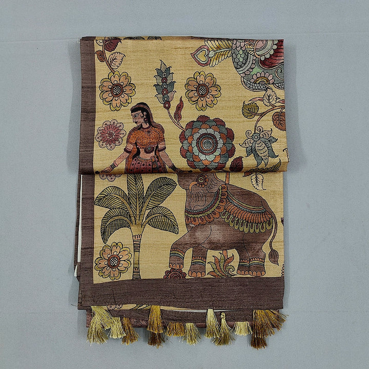 Hayagrivas Beige Fancy Cotton Saree KBE1920L1-14