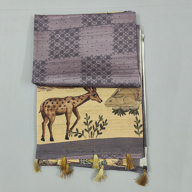Hayagrivas Dusky-Purple  Fancy Cotton Saree KBE1920L1-30