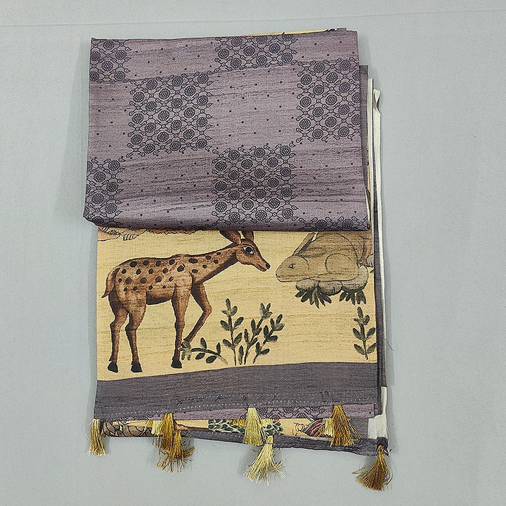 Hayagrivas Dusky-Purple  Fancy Cotton Saree KBE1920L1-30