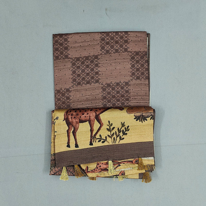 Hayagrivas Mauve-Brown Fancy Cotton Saree KBE1920L1-73