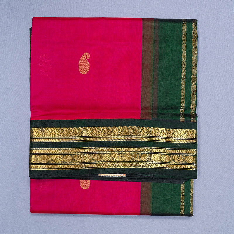 Hayagrivas Red Pure Silk Cotton Saree KBE2283B2-4
