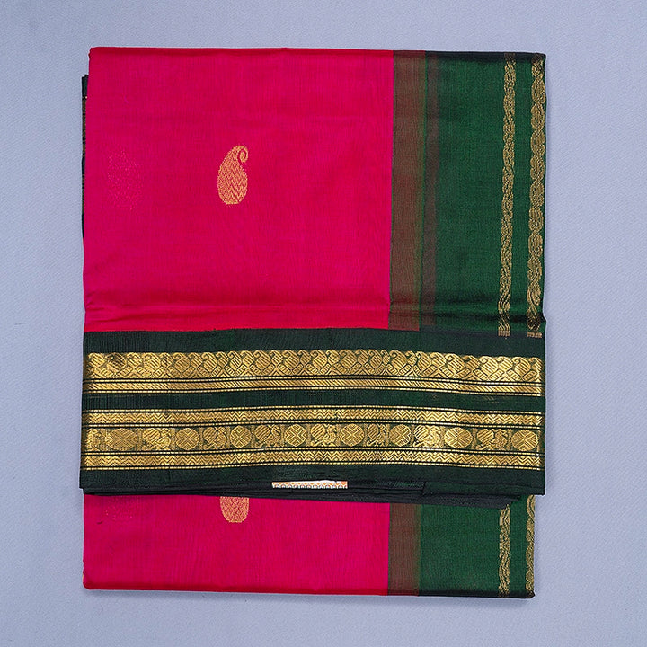 Hayagrivas Red Pure Silk Cotton Saree KBE2283B2-4