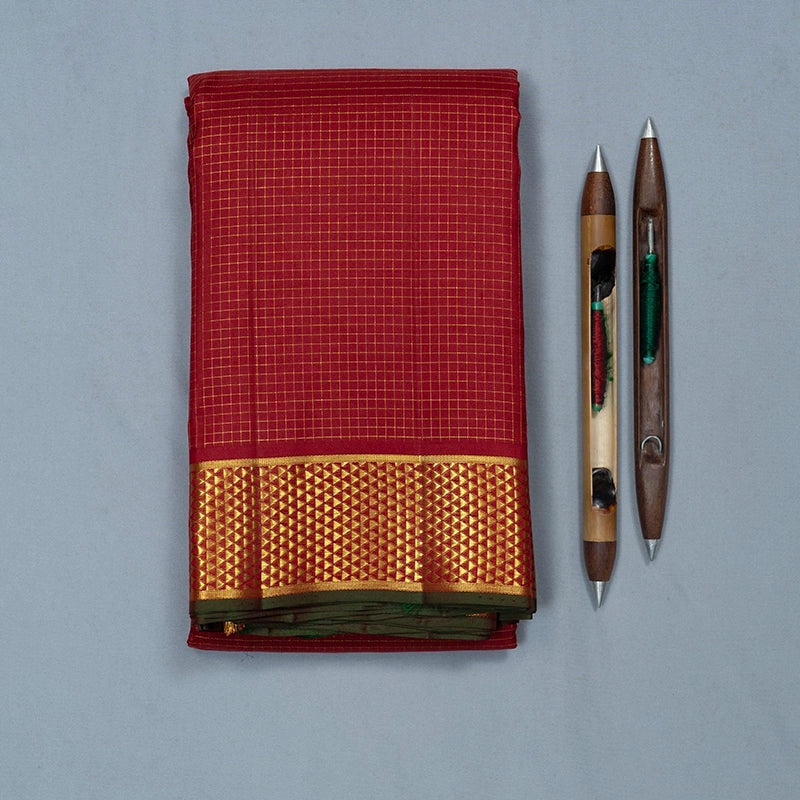 Hayagrivas Handloom Araku Maroon Kanjivaram Silk Saree KBF670G2-1