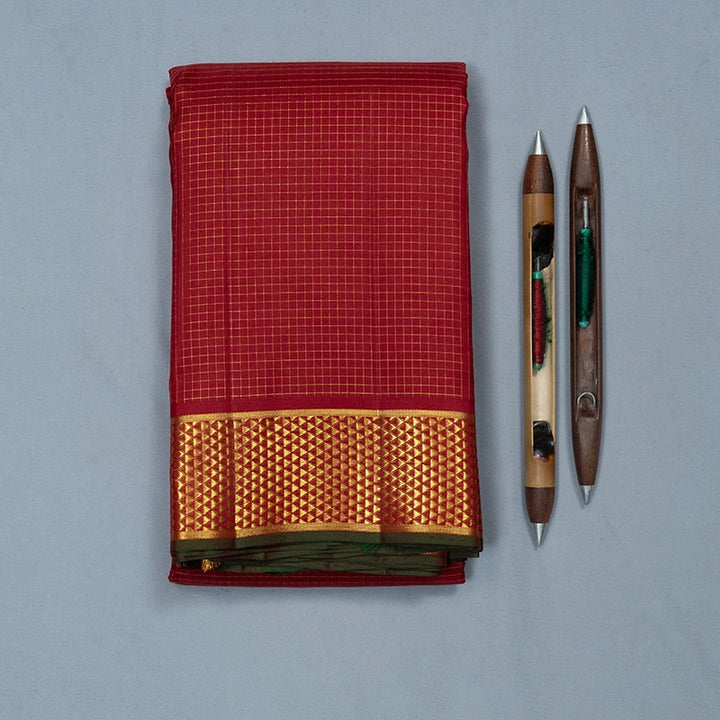 Hayagrivas Handloom Araku Maroon Kanjivaram Silk Saree KBF670G2-1