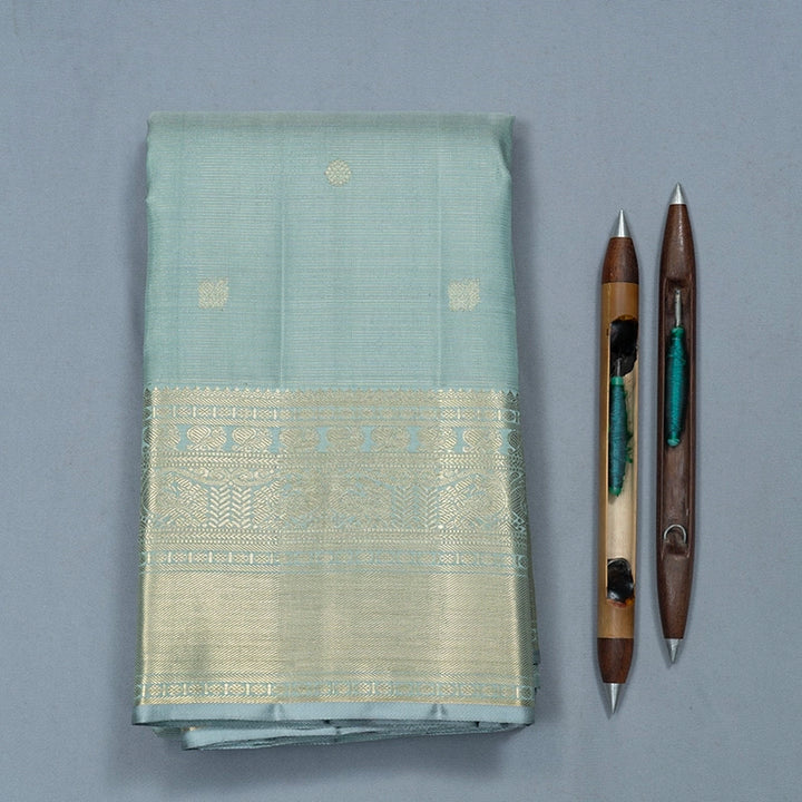 Hayagrivas Handloom Powder Blue Kanjivaram Silk Saree KBF732G4-1