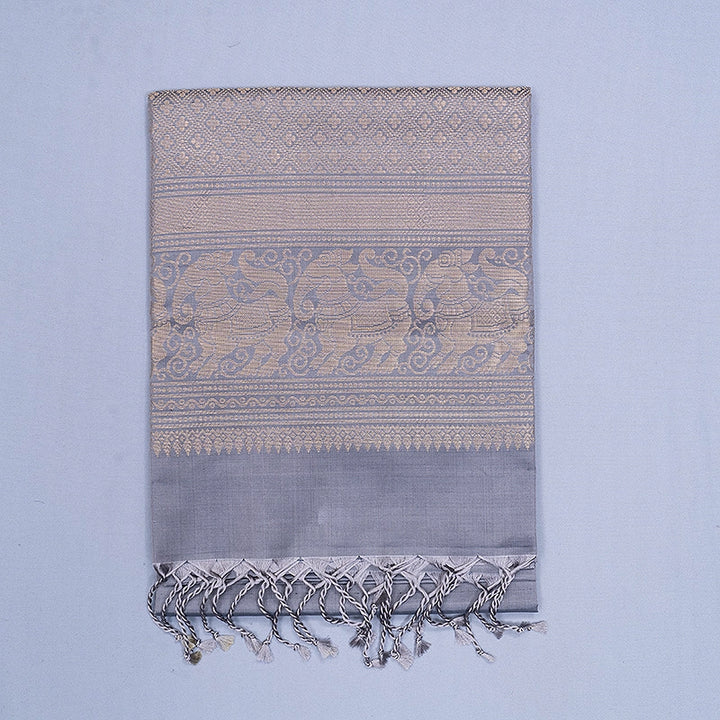 Hayagrivas Grey Handloom Soft Silk Saree KBF880H7-18