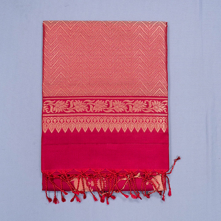 Hayagrivas Reddish-Pink Handloom Soft Silk Saree KBF883H20-4