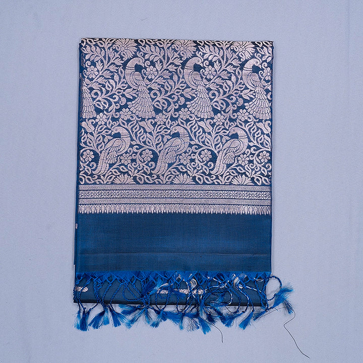 Hayagrivas Ramar Blue Handloom Soft Silk Saree KBF883H20-8