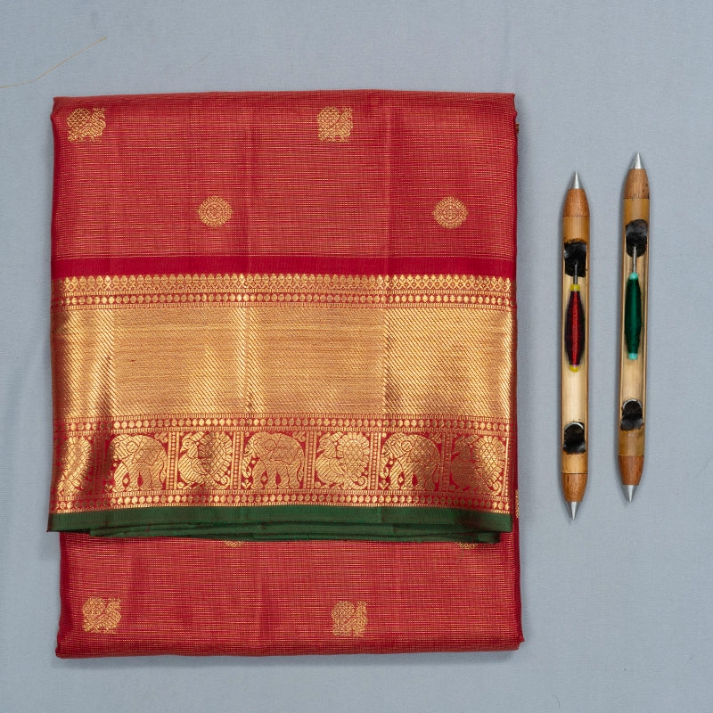 Hayagrivas Handloom Maroon Ten Yards Silk Saree KBFL383J1-1-BF383-SBS