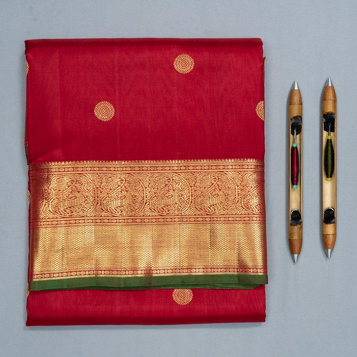 Hayagrivas Handloom Maroon Ten Yards Silk Saree KBFL385J1-1-BF385-SBS